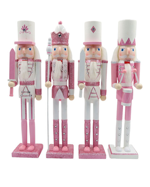 PINK Soldiers Set of 4 Nutcrackers 38cm