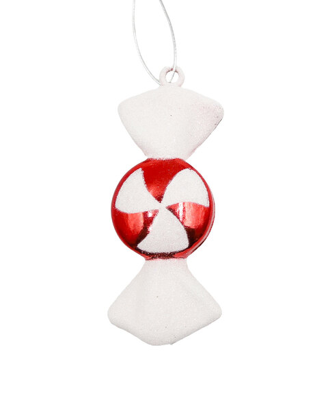 Christmas Tree Ornaments Lolly Red and White 10cm