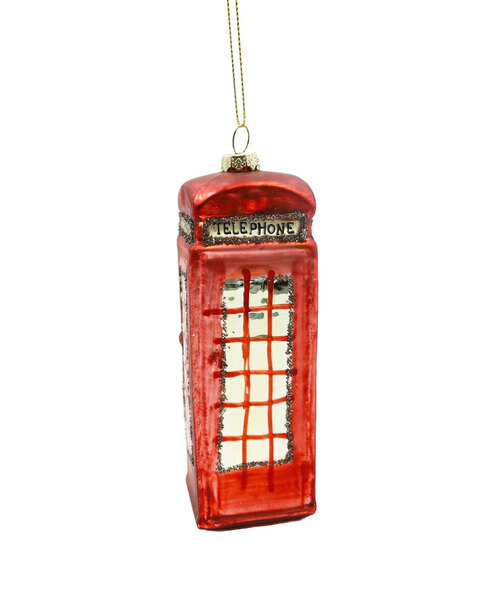 RED Phone Box Hanging Ornament 15cm