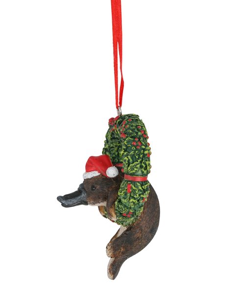 Christmas Platapus Wreath Hanging Decoration