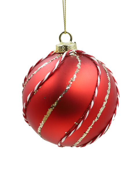 Red Swirl 80mm Individual Decorative Bauble