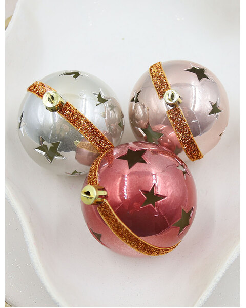 80mm Christmas Decorative Baubles Hollow Star