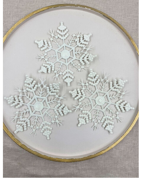 White Snowflakes Hanging Decoration Set of 3