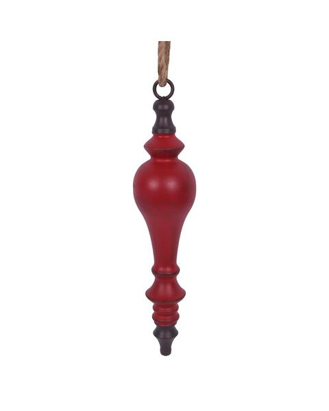 RED METAL HANGING FINIAL 41CM