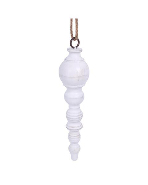 WHITE METAL HANGING FINIAL 35CM