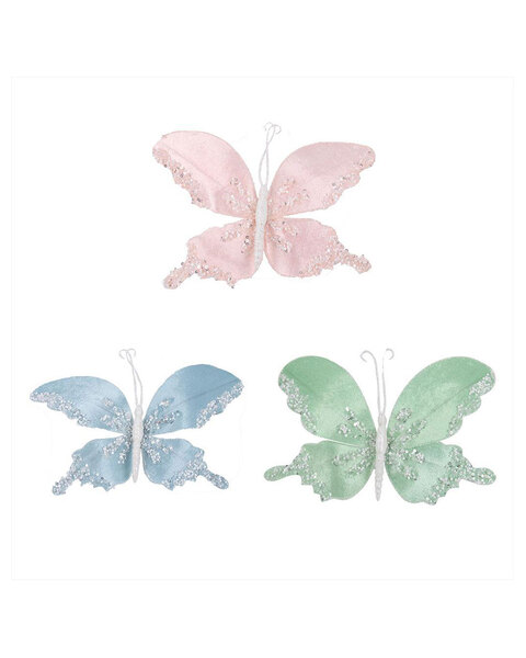 Fairy Floss Butterflies Christmas Tree Pink mint and blue Clip