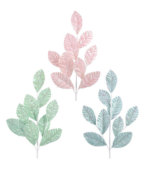 Fairy Floss Leaf Christmas Tree Picks set of 3