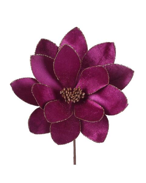 Magenta Poinsettia Flower Pick 34cm