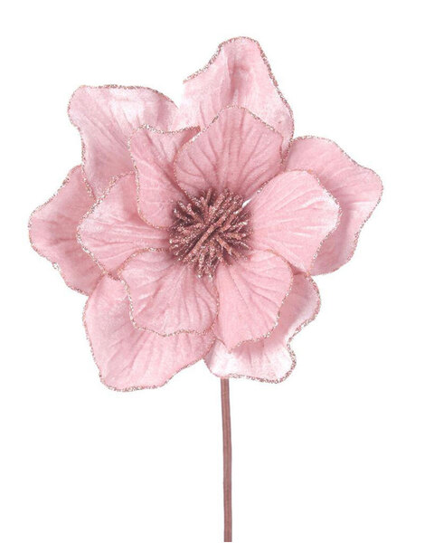 Pale Pink Magnolia Christmas Tree Pick Ornament