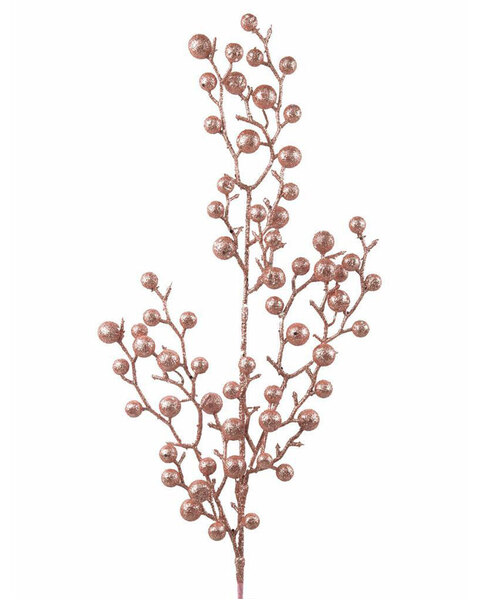 Pale Pink Glitter Berry Christmas Tree Pick 70cm