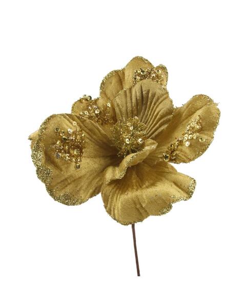 GOLD Magnolia Flower Pick 27cm x 16cm