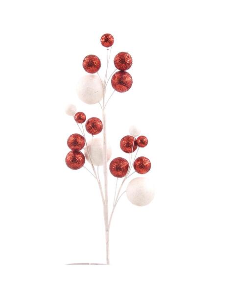 Red & White Glitter Ball Pick 48CM