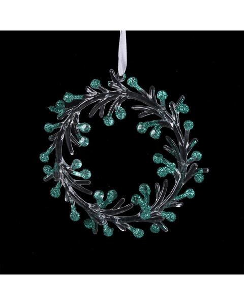 Crystal Wreath Tree Ornament 14cm