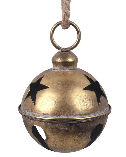 Gold Antique Metal Bell Christmas Tree Ornament 16cm