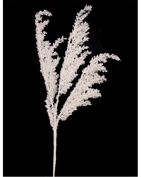 White Sequin Spray Christmas Tree Pick 37cm