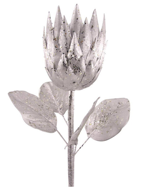 Silver Protea Flower Christmas Tree Pick