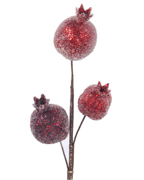 Red Pomegranate Flower Christmas Tree Pick 51cm