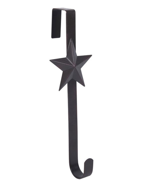 BLACK Star  Over-Door Christmas Wreath Holder 37cm