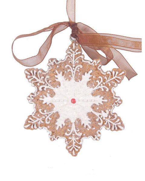 Gingerbread Snowflake Christmas Tree Hanging Ornament