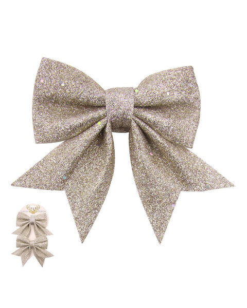 Champagne Christmas Tree Bows set of 2