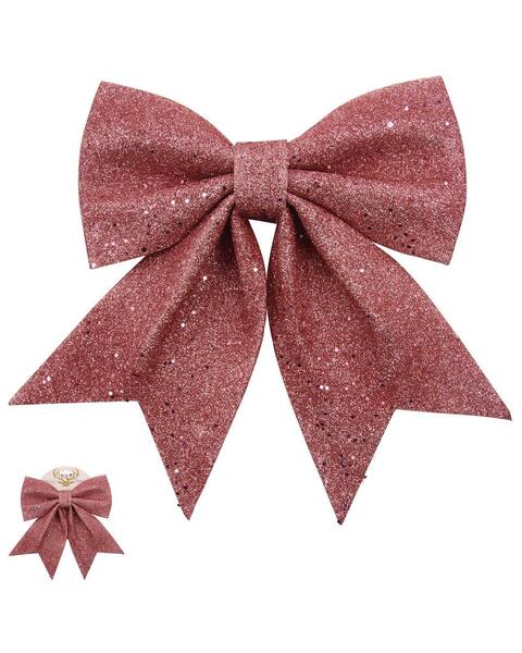 Christmas Tree Pink Glitter Bow Ornament