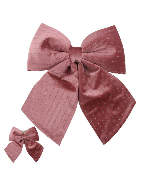 Dusty Pink Velour Christmas Tree Bow