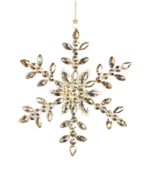 Amber Glass Snowflake - 15cm