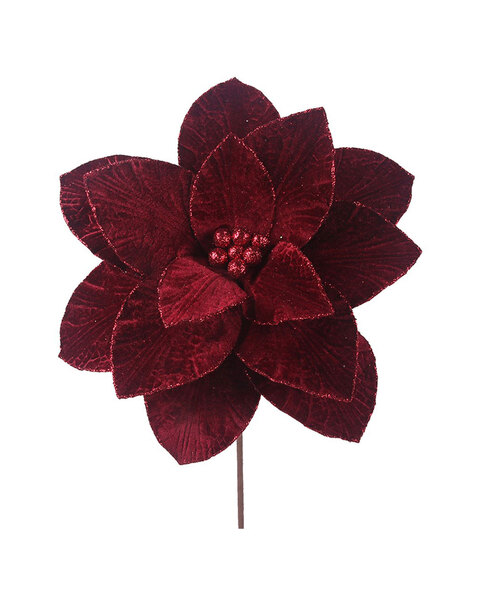 Burgundy Velour Poinsettia 30cm