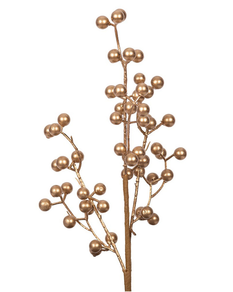 Gold Berry Christmas Tree Pick Ornament 45cm