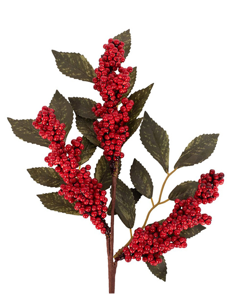 Mini Berry Leaf Christmas Tree Pick 27cm