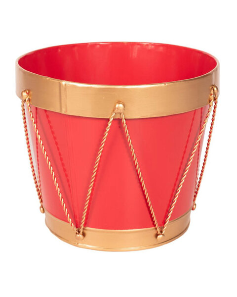 Red and Gold Drum Planter