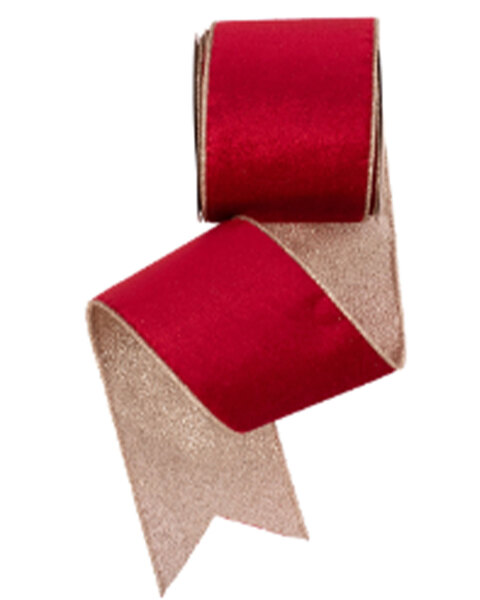 Red Velour Christmas Tree Ribbon & Champagne