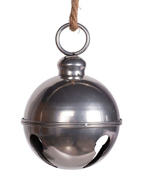 Christmas Tree Silver Shinny Metal Bell Ornament 16cm