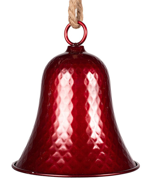 Red Shiny Metal Ornament Bell 21.5cm