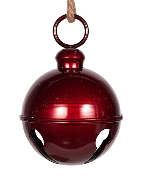 Red Shiny Metal Ornament Bell 16cm