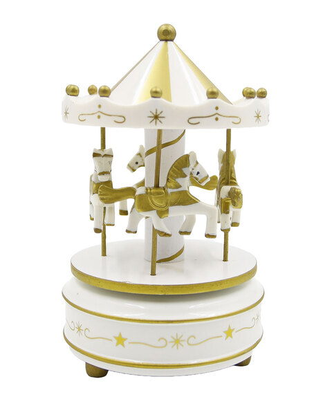 WOODEN Musical Carousel - White