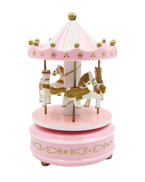 WOODEN Musical Carousel - Pale Pink