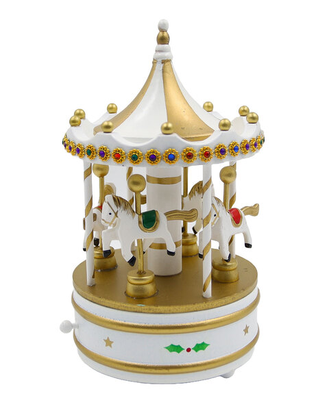 WOODEN Musical Carousel - white