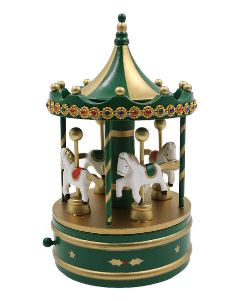 WOODEN Musical Carousel - Green