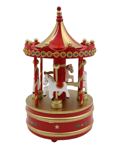 WOODEN Musical Carousel Red