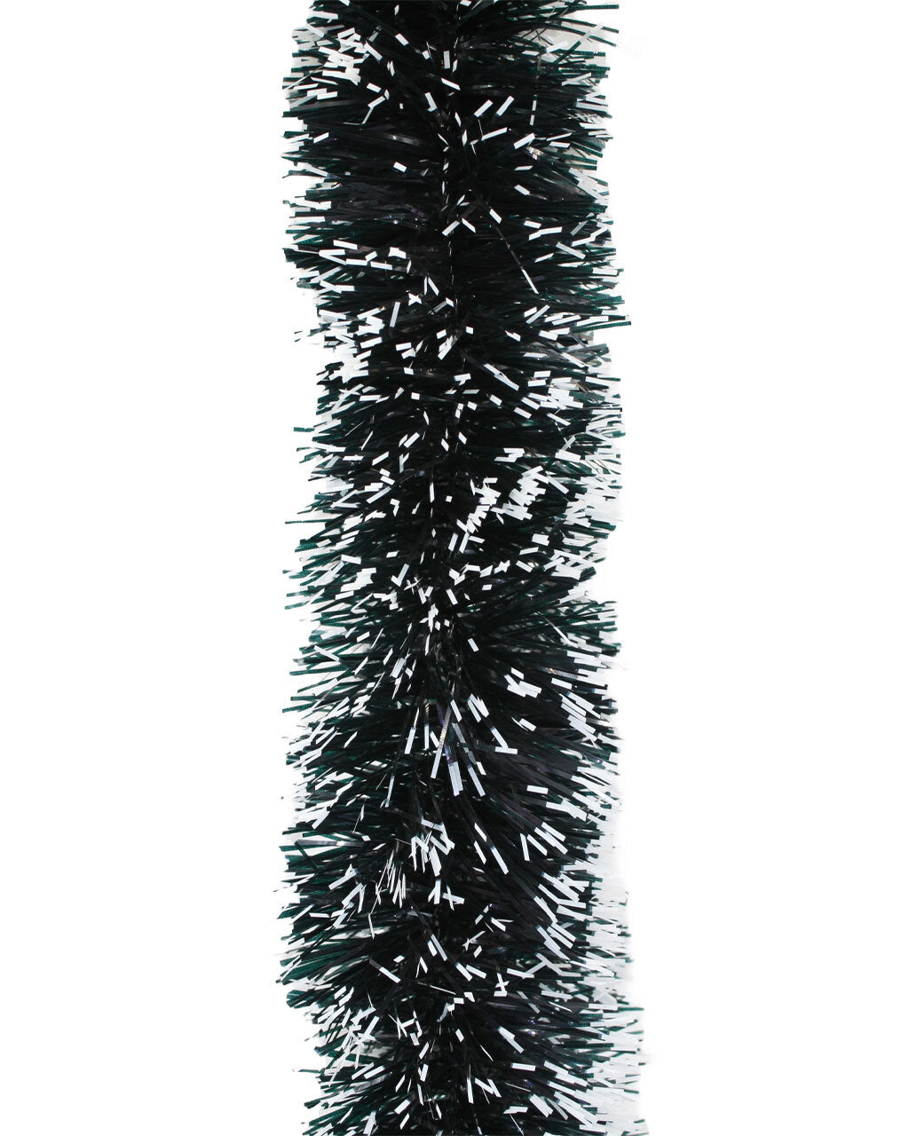 100m DARK GREEN With WHITE TIP Christmas Tinsel 100mm wide