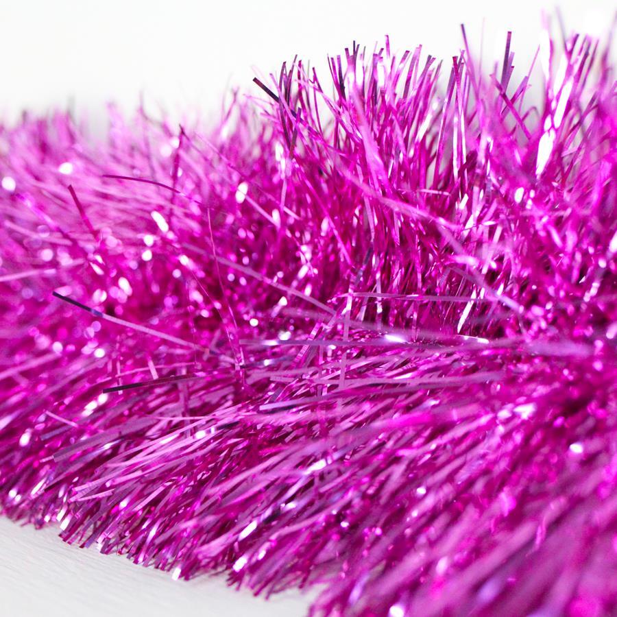100m HOT PINK Christmas Tinsel 100mm wide