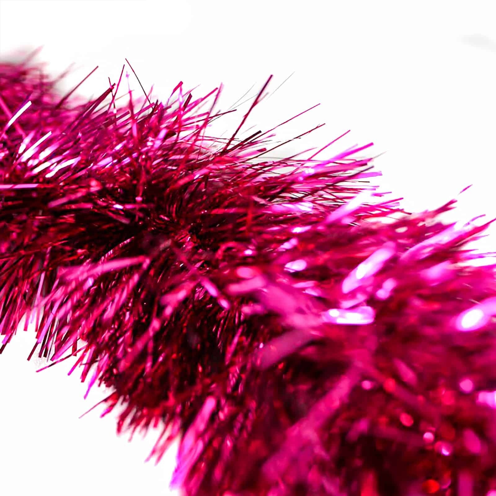 10m HOT PINK Christmas Tinsel 75mm wide