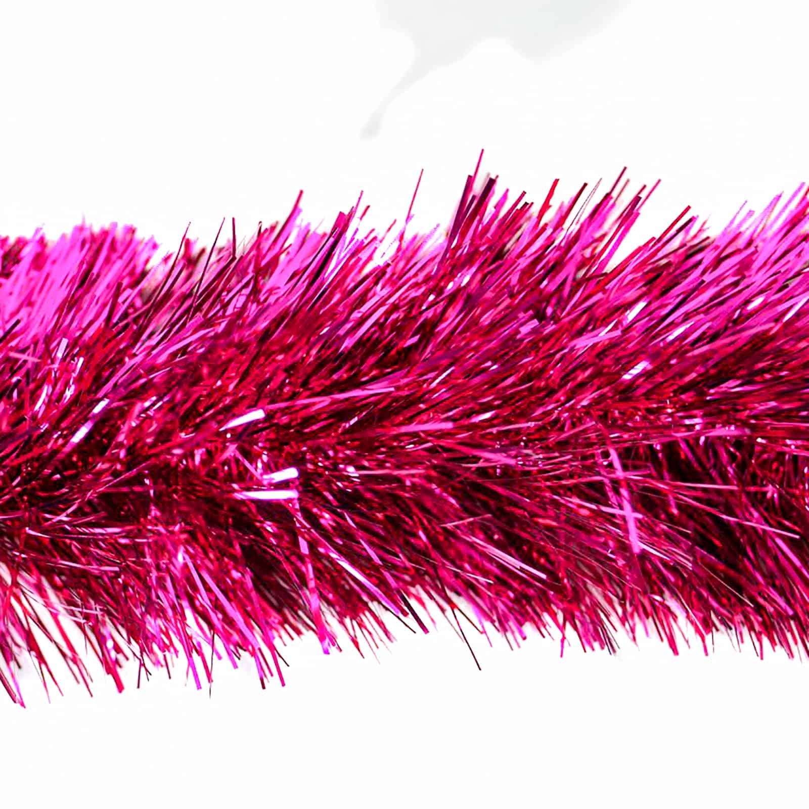 10m  HOT PINK Christmas Tinsel 150mm wide