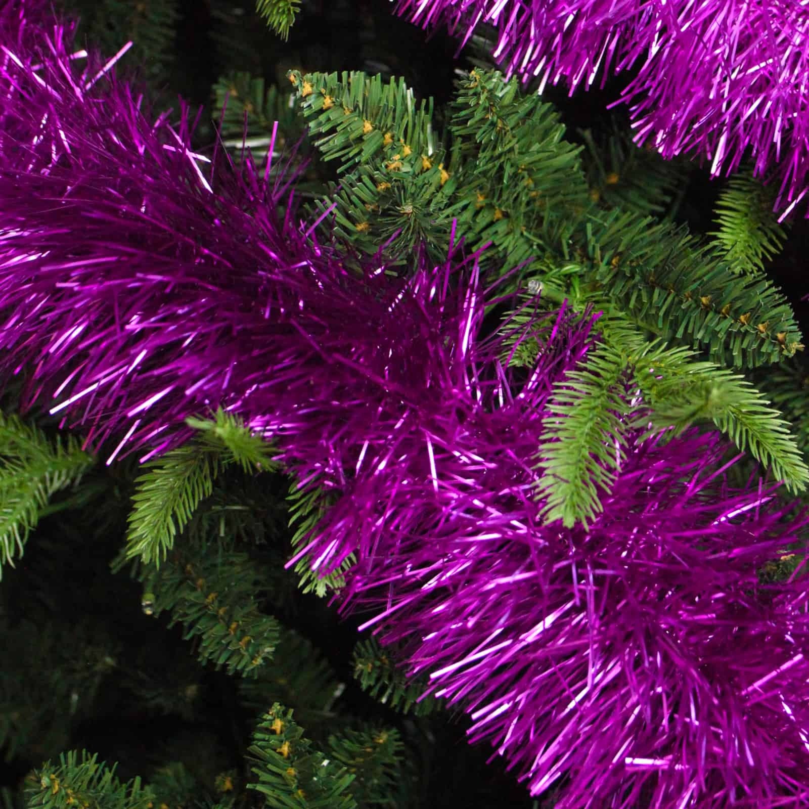 10m FROSTED PURPLE Christmas Tinsel 150mm wide