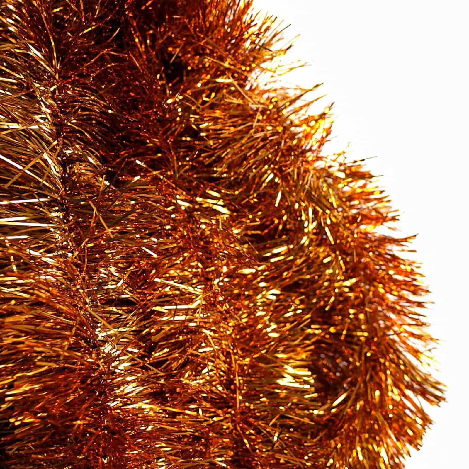 10m ORANGE Christmas Tinsel 75mm wide