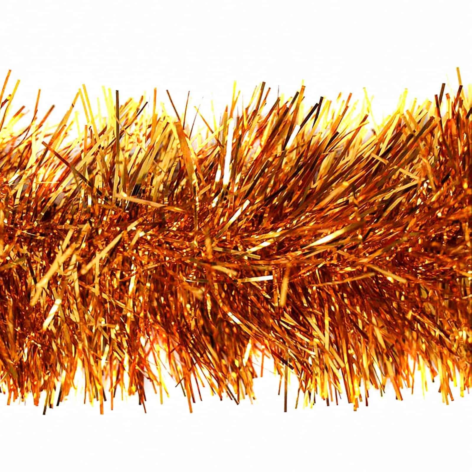 10m ORANGE Christmas Tinsel 75mm wide