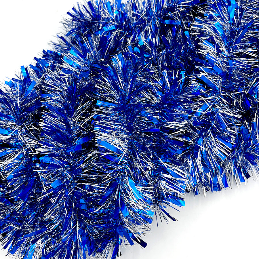 10m SILVER BLUE Christmas Tinsel 100mm  wide