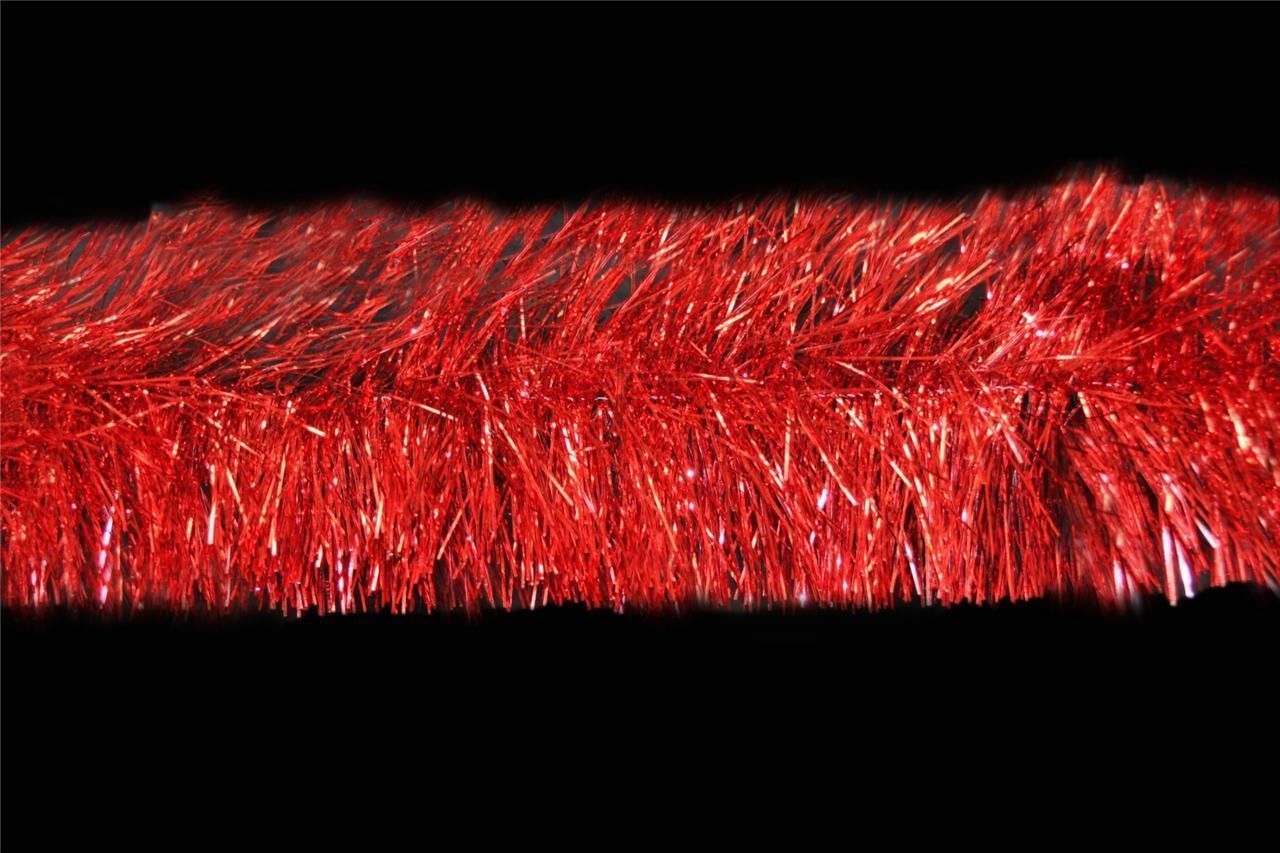 10m RED Christmas Tinsel 150mm wide