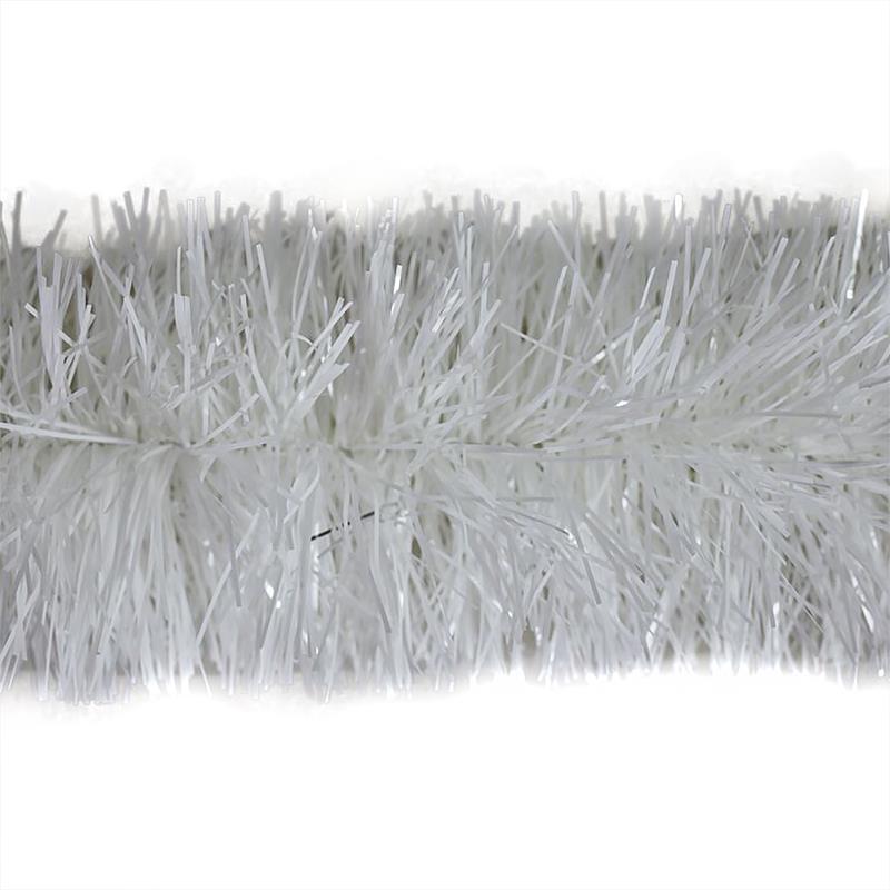 10m WHITE Christmas Tinsel  150mm wide